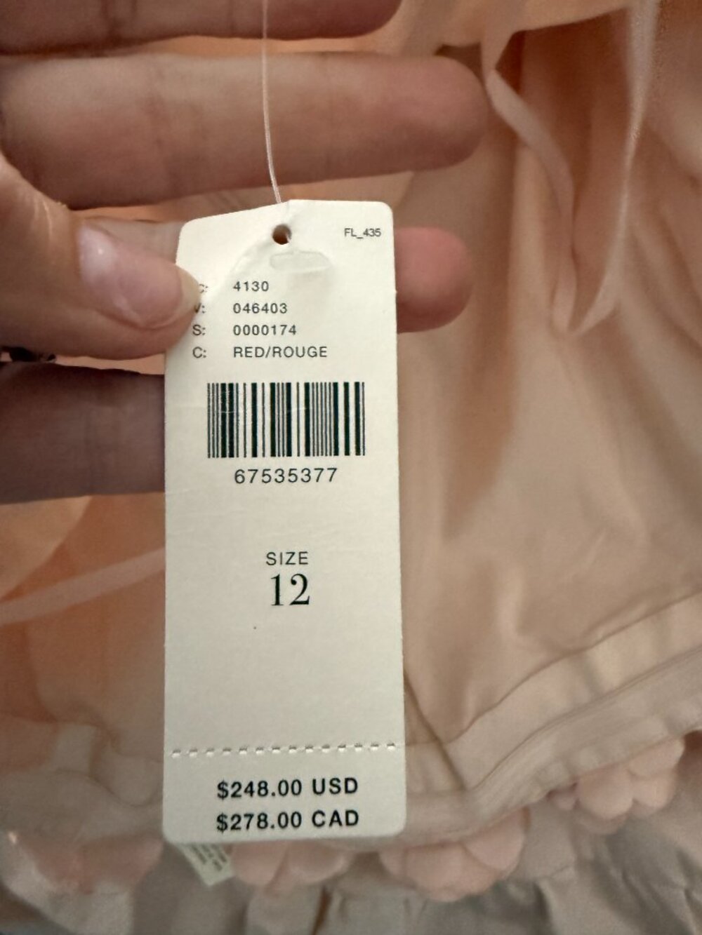 Hutch x Anthropologie 3-D Roses Strapless Pink Ruffled Hem Midi Dress Size 12 - Picture 9 of 9